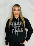 Sparkly Rhinestone Lettered "Faith Over Fear" Heavyweight Fleece Hoodie