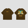 Talk Less Music More Oversized Graphic T-Shirt - Dark Brown (240 GSM)
